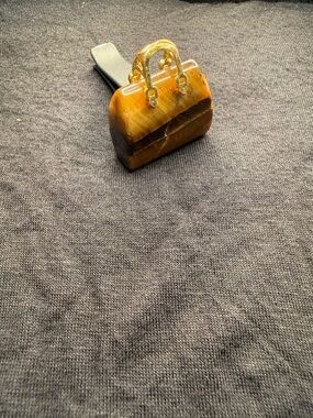 Tigers Eye Stone Mini Handbag Car Vent Clip